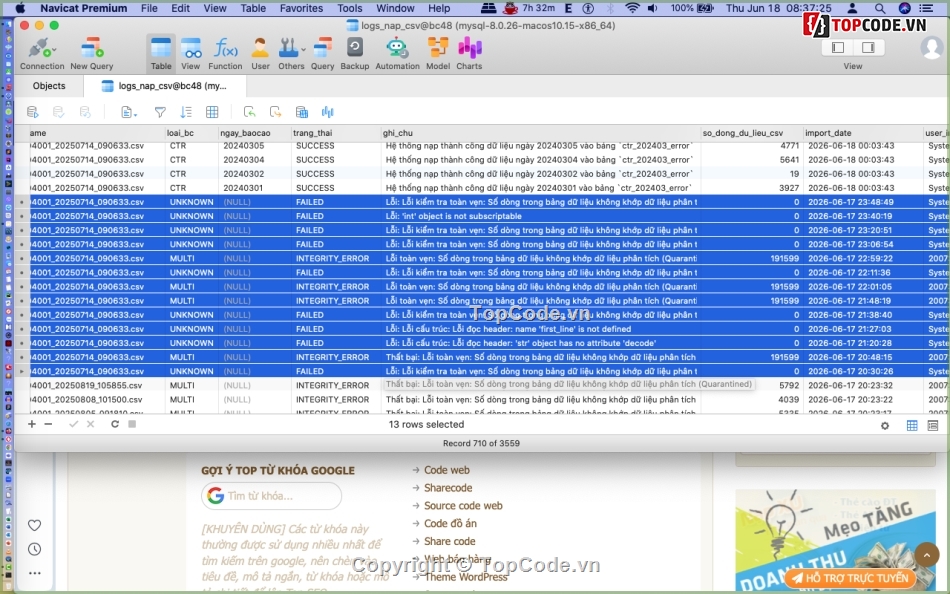 Python,mySQL,Nạp CSV,Nạp CSV từ thư mục,2908